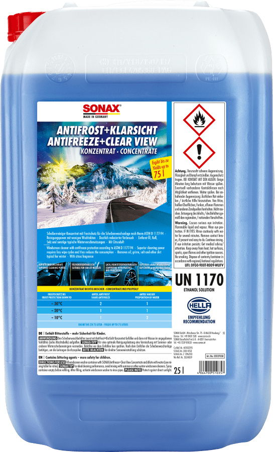 Automobilio stiklų ploviklio koncentratas SONAX, žieminis, 25 L