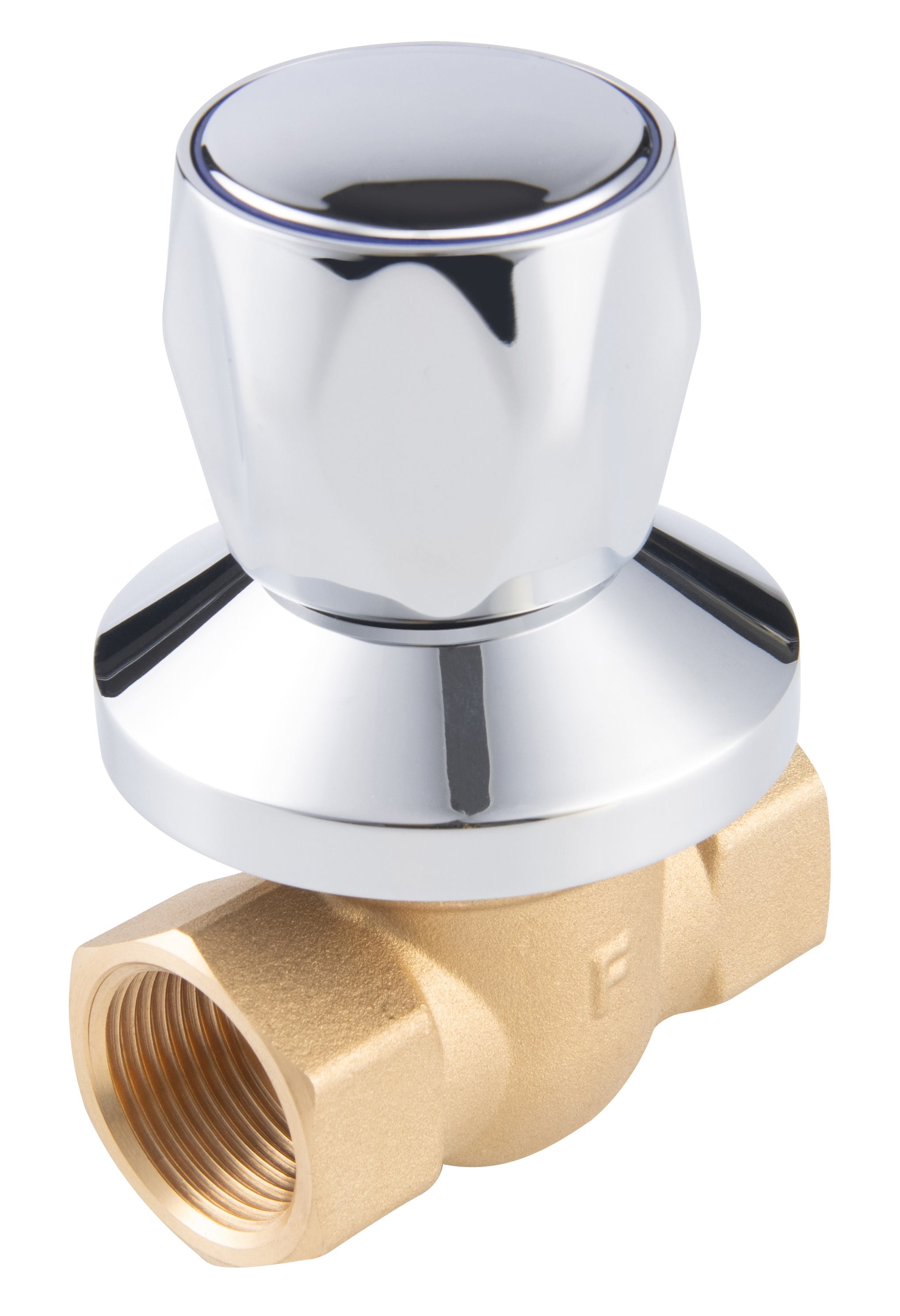 Pilno pralaidumo įleidžiamas rutulinis ventilis FERRO Power, 3/4″ su  chrom bumb.rankenėlerankenėle ir rozete, KFP2P, KFP2P