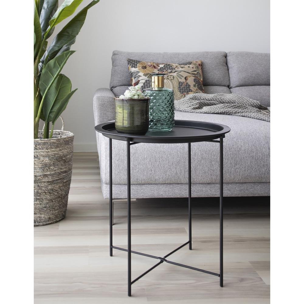 Apvalus surenkamas stalelis NOVELLY HOME D-47, metalinis, juodos sp.