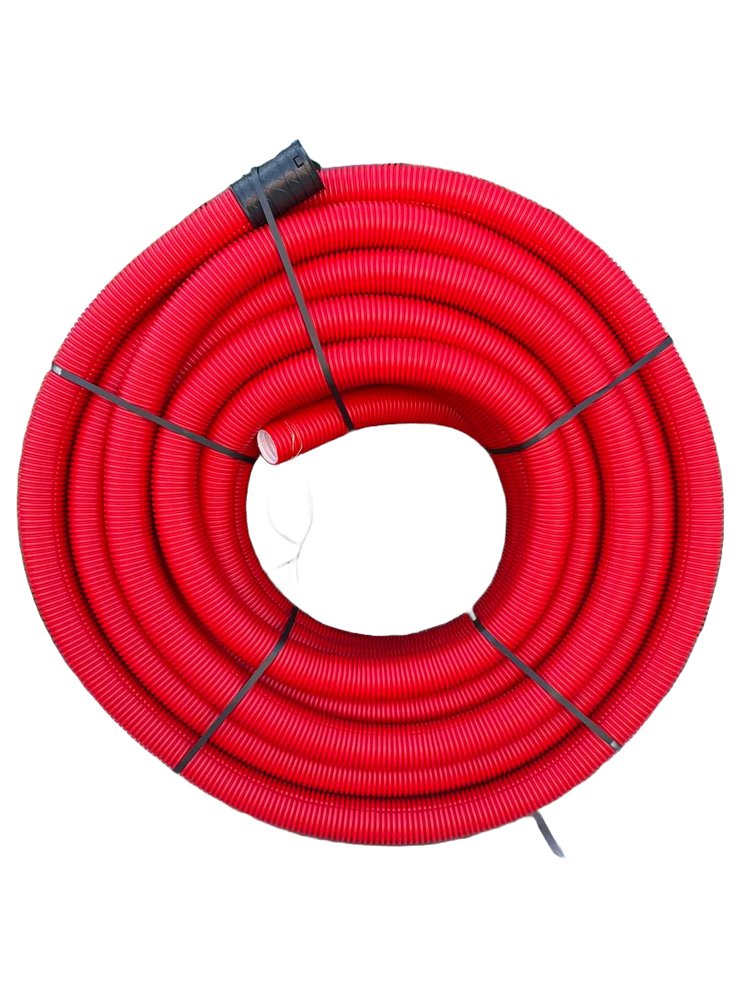 Gofruotas vamzdis ECOPIPE Flex, DN75 mm, raudonos sp., EN61386-24, N450, 50 m.