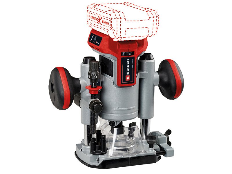 Akumuliatorinė freza EINHELL TP-RO 18 Li BL - Solo, 18 V, griebtuvas 6-8 mm, bešepetėlis variklis, be akumuliatorių ir kroviklio