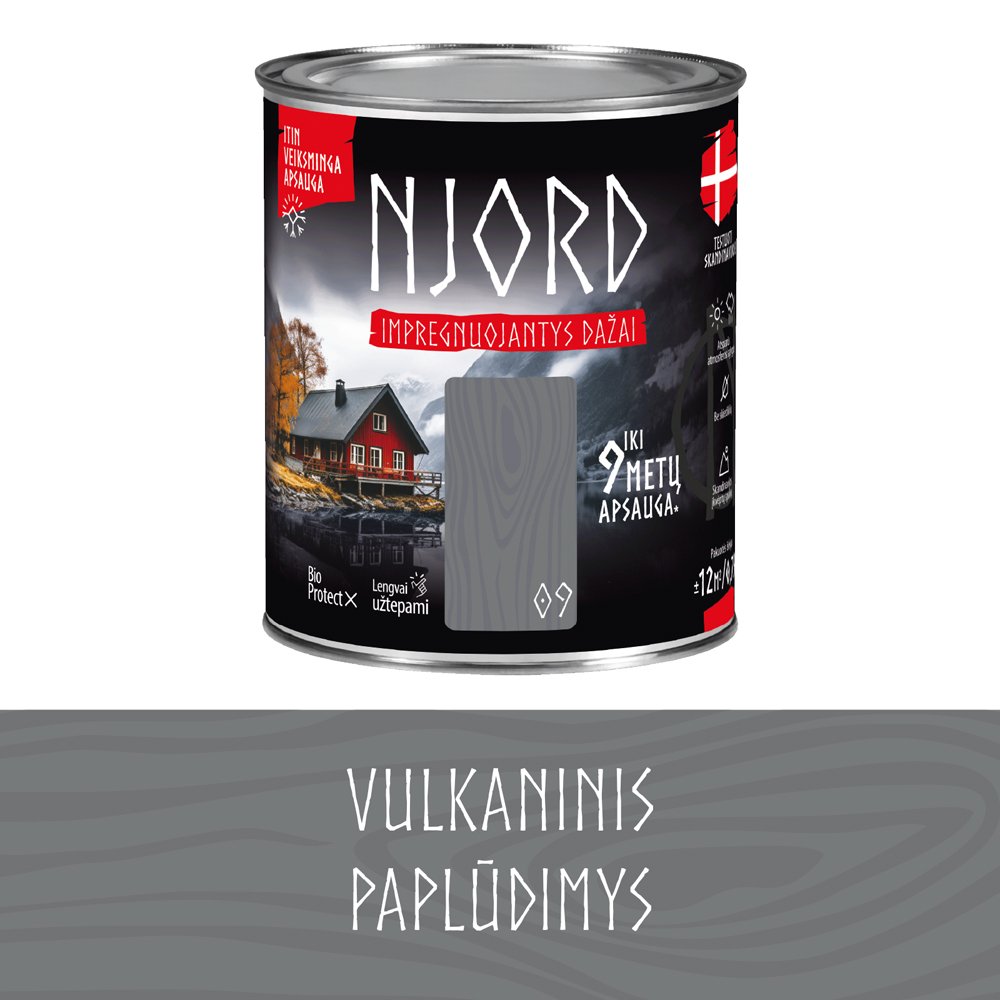 Impregnuojantys dažai medienai LUXDECOR NJORD, 0,75 l, (09) Vulkaninis paplūdimys
