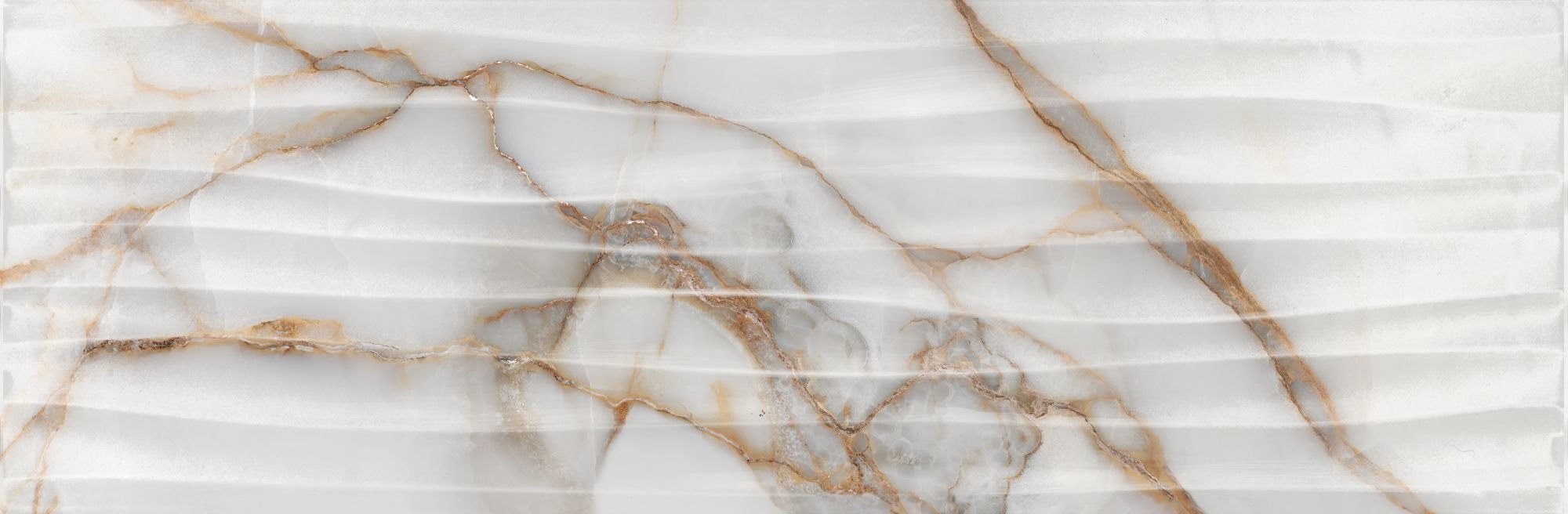 Dekoratyvinės keraminės plytelės KAI GOLDIE ONDA WHITE 4992, 24,4 x 74,4 cm, 1,089 m2/dėž., rektifikuotos, spl. balta