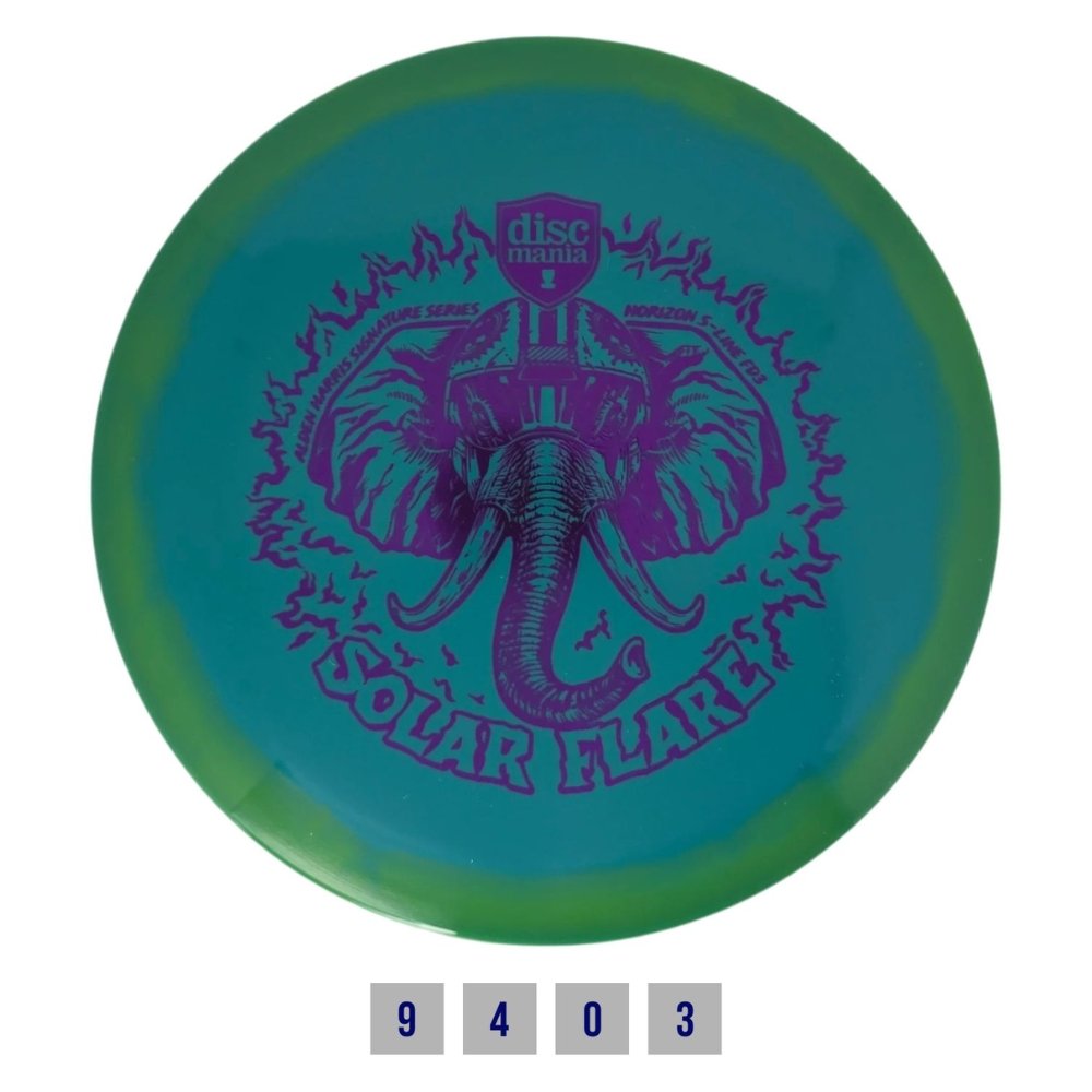 Diskgolfo diskas DISCMANIA S-Line FD3, Solar Flare, teal/green