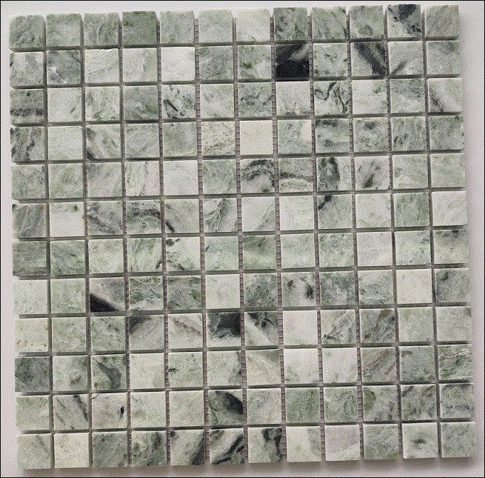 Natūralaus akmens  mozaika MONA MOSAICS  TDSK-1, 305 x 305 x 6 mm, 15 vnt./dėž., spl. žalias marmuras