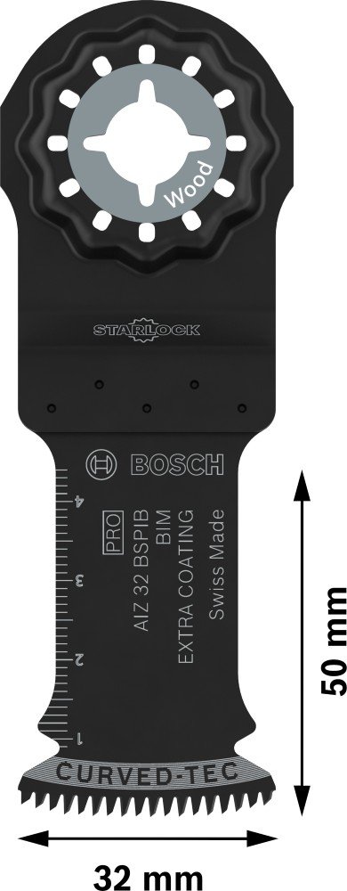 Įpjaunamasis pjūklelis BOSCH, AIZ 32 BSPB Hard Wood, daugiafunkciniui įrankiui, 50 x 32 mm, STARLOCK