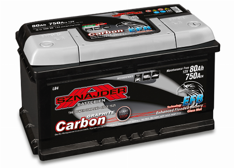 Akumuliatorius SZNAJDER START-STOP CARBON EFB 12 V, 80 Ah, 750 A, EN