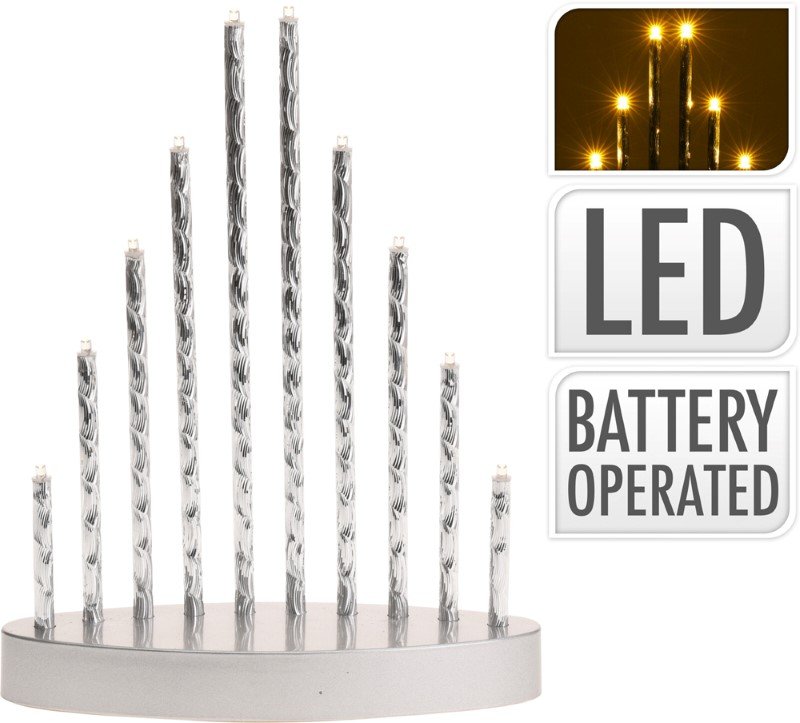 Pastatoma LED žvakių dekoracija, 10 vnt. LED
