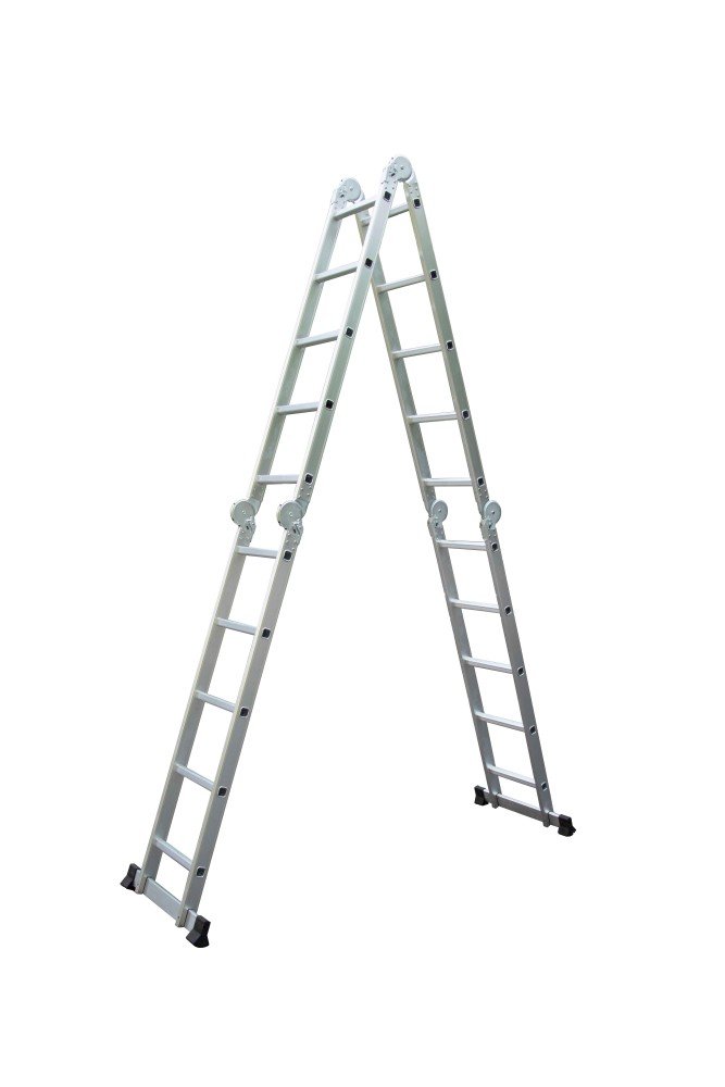 Kopėčios HERVIN EQUIPMENT, aliuminės, daugiafunkcės, 4x5 pakopų, 2760-5730 mm, AM0220A
