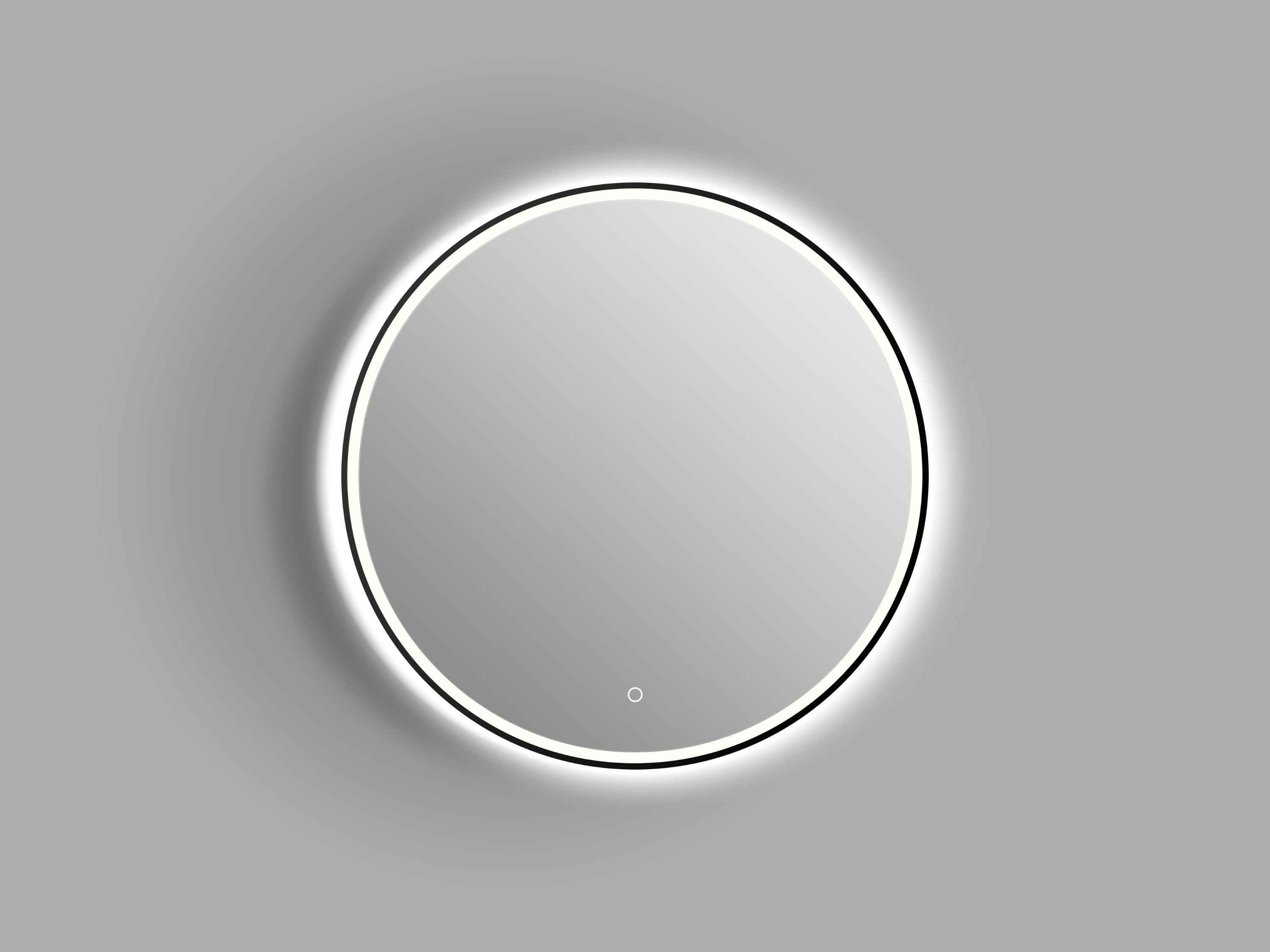 Veidrodis VENTO PARMA, LED, D-80cm,4 mm, 220-240V, 50HZ, liečiamas mygtukas, juodas rėmas, šviesos temp. 5000-5500K, nuo prakaitavimo f-ja