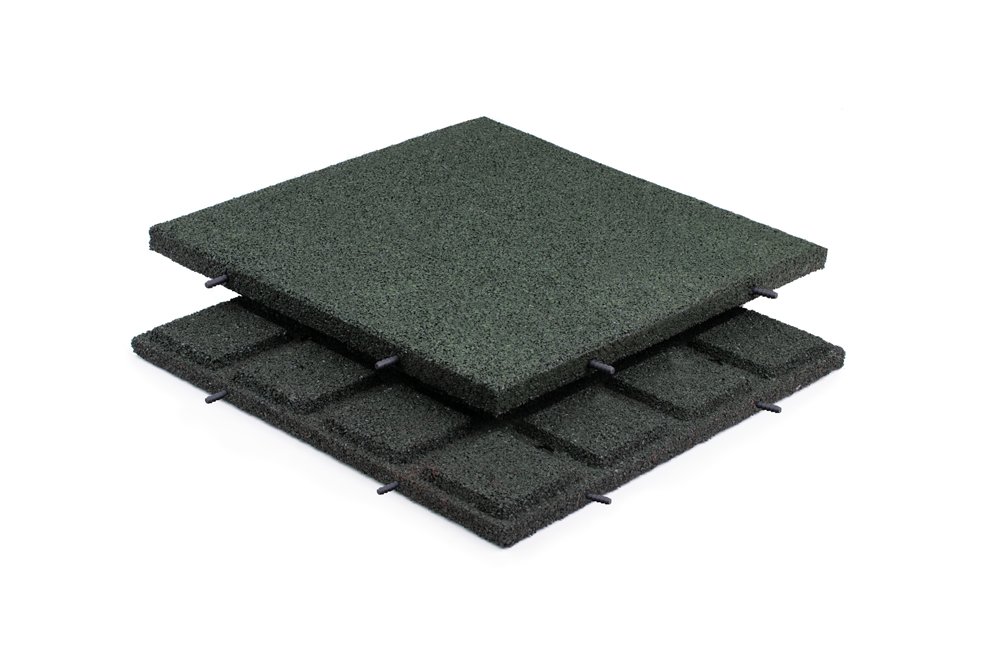Guminė plytelė METALOIDAS, 50 x 50 x 3 cm, žalia