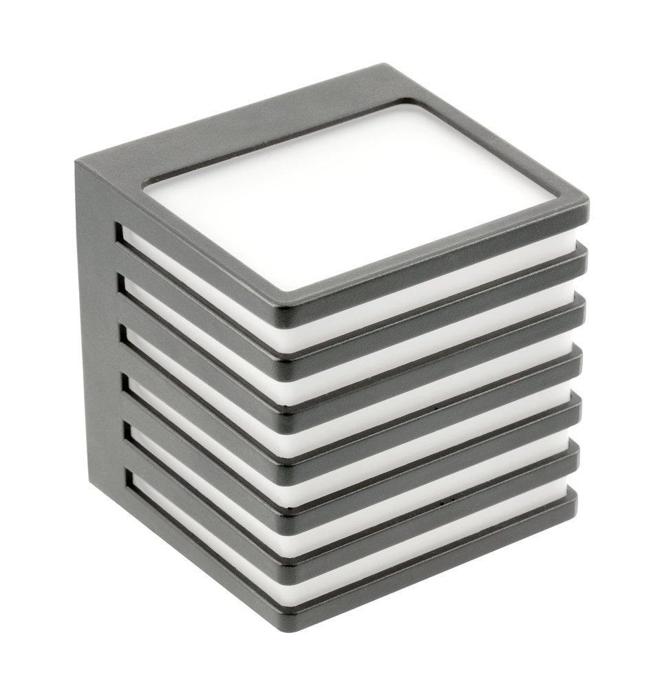 Lauko sieninis LED šviestuvas GTV Sirolo, 10W, 1000lm, 4000K, IP54, grafito sp.