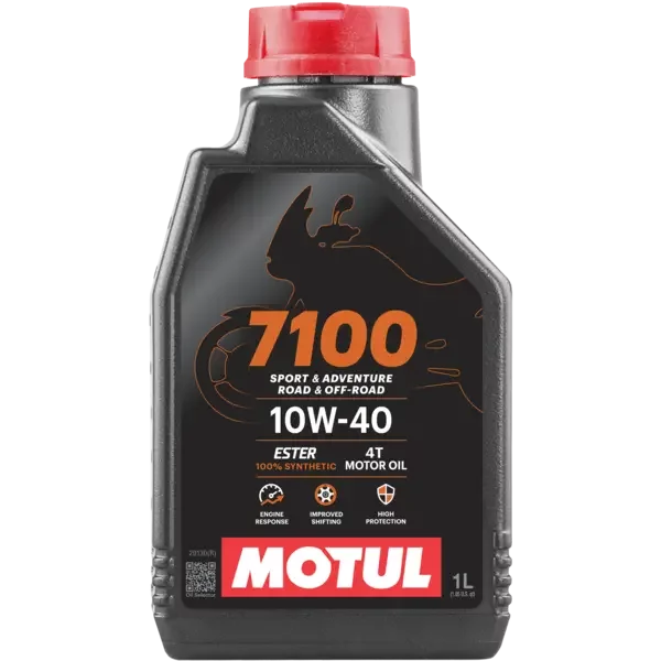 Variklių alyva MOTUL 7100 10W40 4T, moto technikai, keturtakčių variklių, sintetinė, benzininiams varikliams, 1L, (104097)