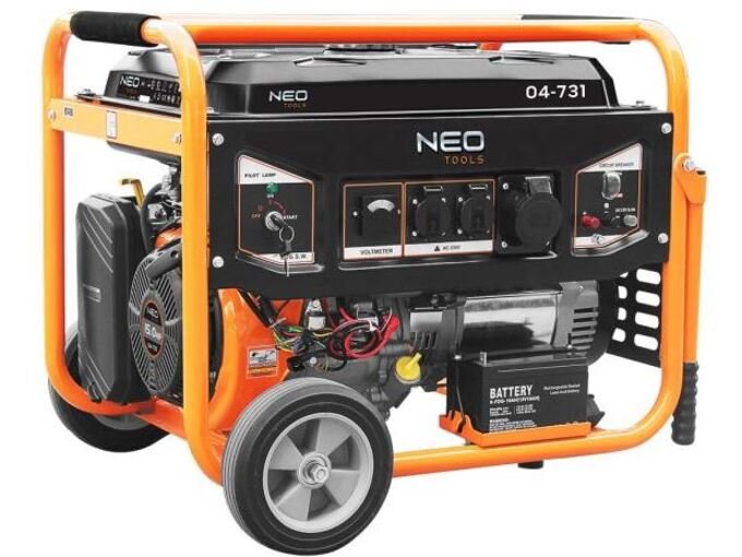 Benzininis generatorius NEO, nominali galia 6 kW, maksimali galia 6,5 kW