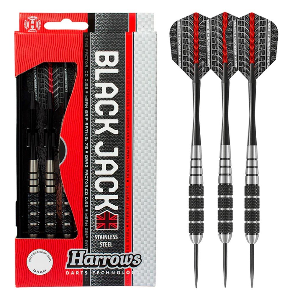 Darts strėlytės HARROWS Black Jack, steeltip, 3x20 g