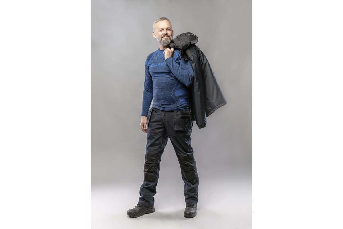 OSTE besiūliai terminiai marškinėliai ilgomis rankovėmis mėlyni 3XL-4XL 