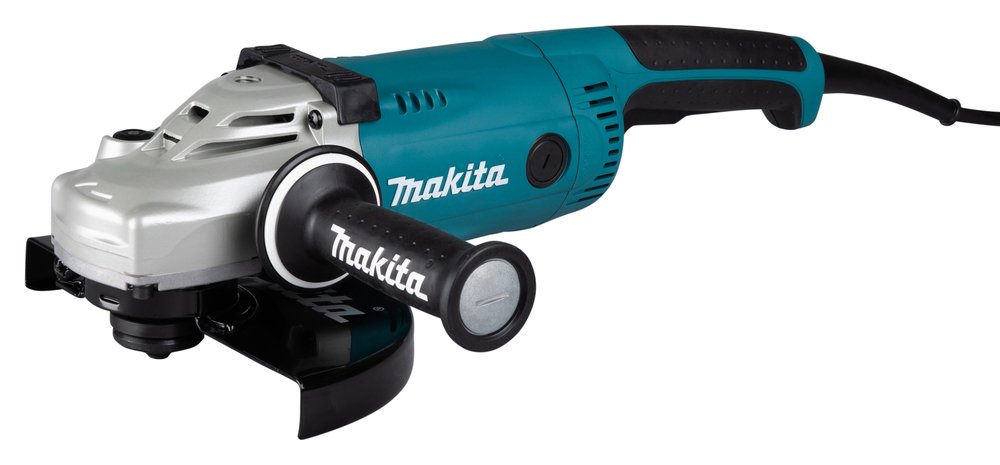 Elektrinis kampinis šlifuoklis MAKITA GA9020SF02, 2200 W, 230 mm, 5,8kg, antivibracine šonine rankena, super flanšas