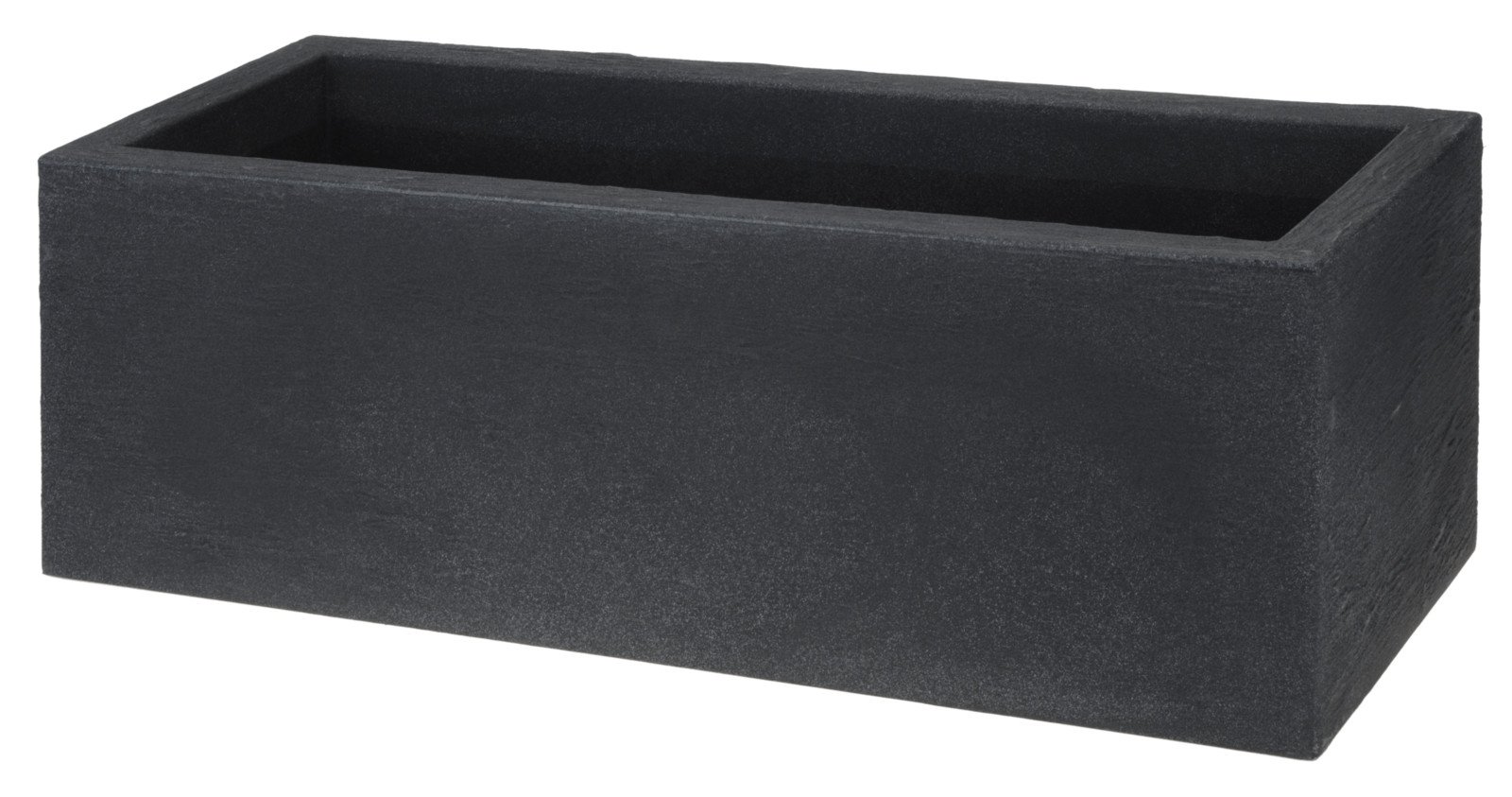 Plastikinis lauko vazonas, stačiakampio formos, juodos sp., 80 x 30 x 26 cm