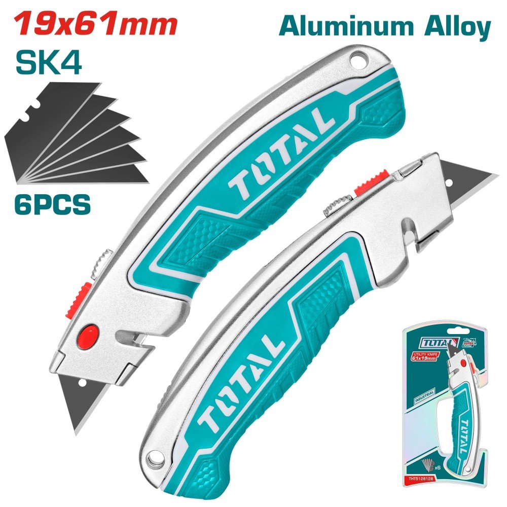 Peiliukas trapeciniais ašmenimis TOTAL, su 6 SK5 plieno ašmenimis, 19 x 61 mm, THT5126128