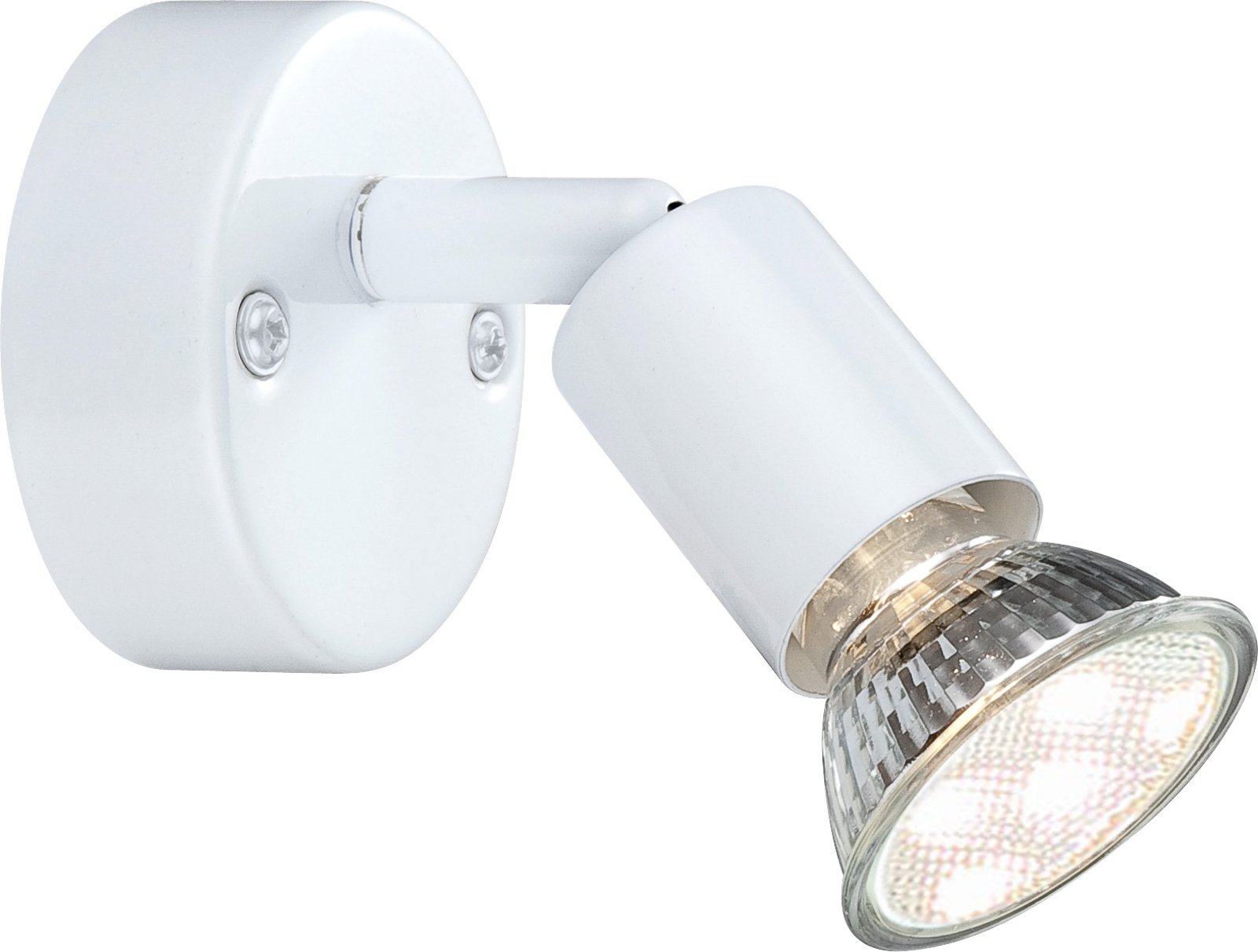 Kryptinis šviestuvas GLOBO Olana, GU10, 1 x 3W, 230V, 3000K, 1 x 250 lm, kompl. su LED lempute, metalinis, baltos sp., 70 x 100 x 140 mm, 57381-1L