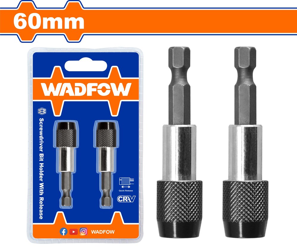 Atsuktuvų antgalių laikikliai WADFOW, su greito atleidimo funkcija, Cr-V, 60 mm, 2 vnt., WSV3K01