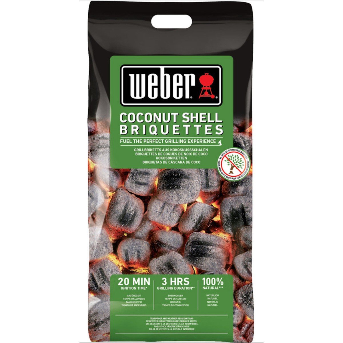 Anglies briketai WEBER, kokoso lukštų, 2kg
