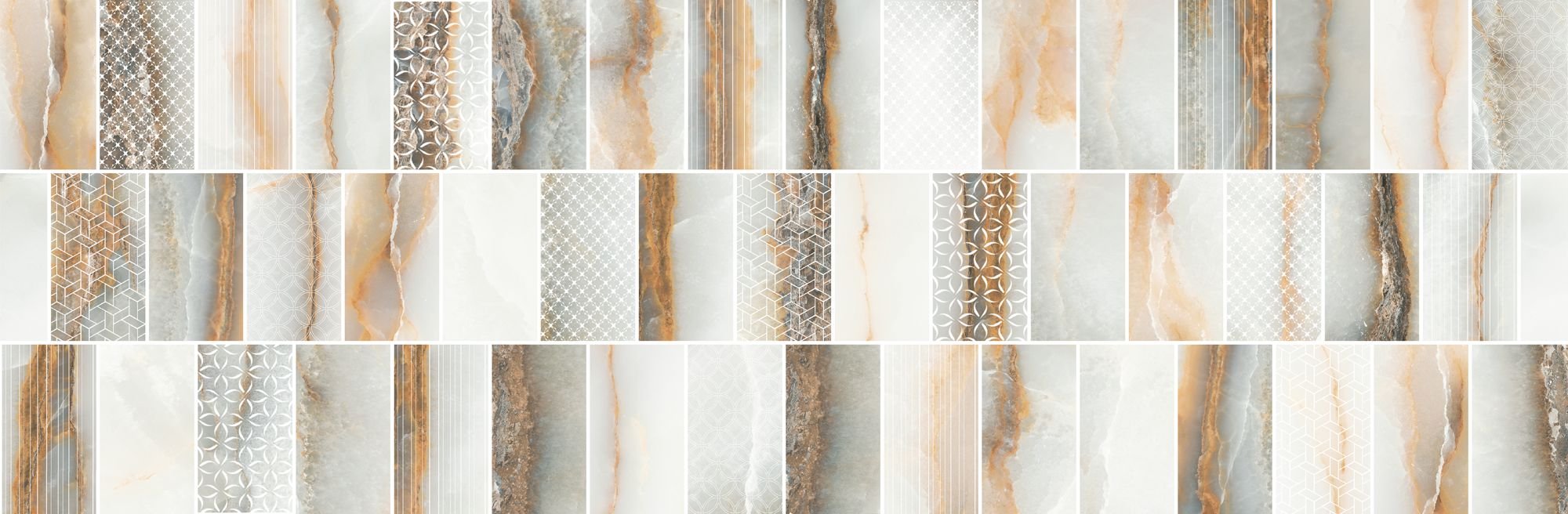 Dekoratyvinės keraminės plytelės KAI GOLDIE MIX WHITE 4994, 24,4 x 74,4 cm, 1,089 m2/dėž., rektifikuotos, įvairiaspalvės