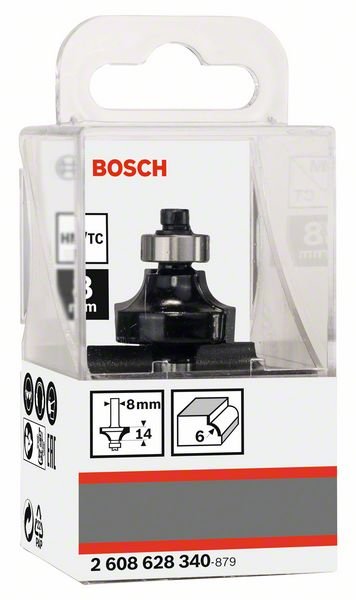 Suapvalinimo freza BOSCH, R=6 mm, dvipusė