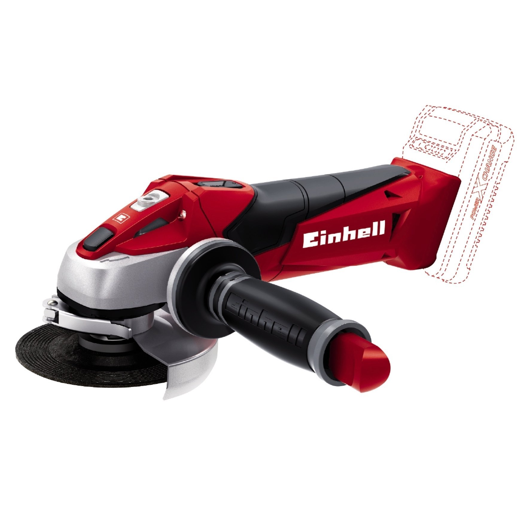 Akumuliatorinis kampinis šlifuoklis EINHELL TE-AG 18, 18 V, Li-ion, be akumuliatoriaus