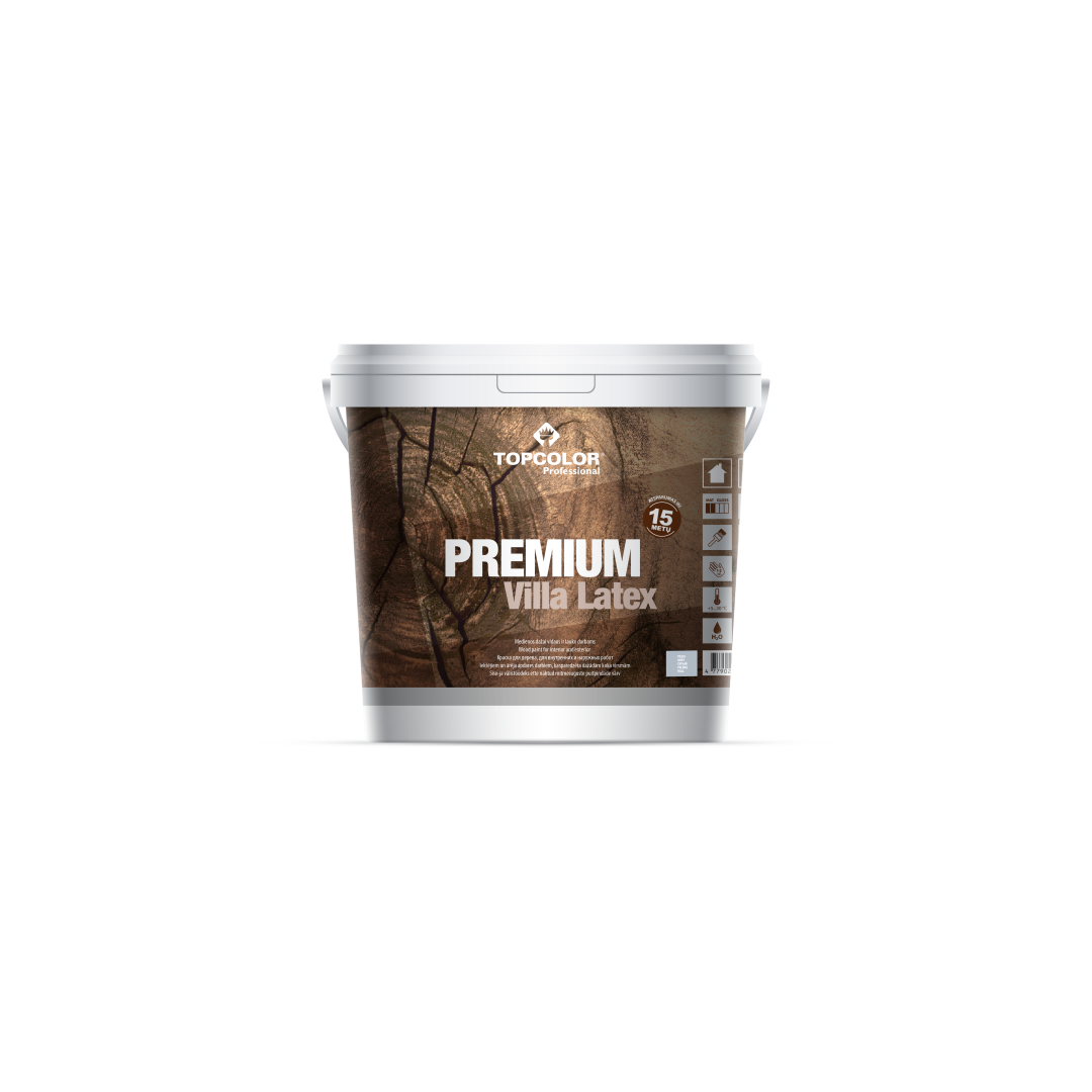 Medienos fasado dažai TOPCOLOR Premium Villa Latex, 5 l, pilkos sp.