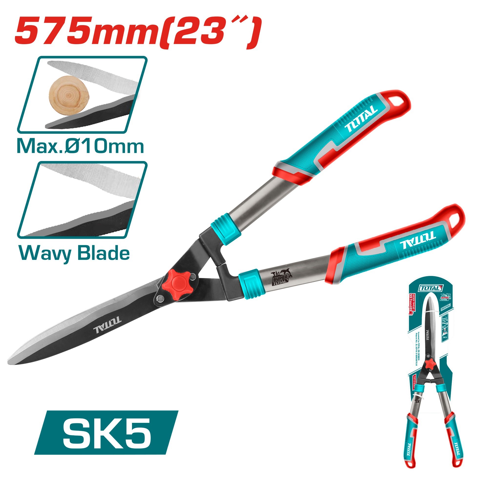 Gyvatvorių žirklės TOTAL THT1516301, ilgis: 22-7/8"(580mm), anglies plieno ašmenys padengti teflonu