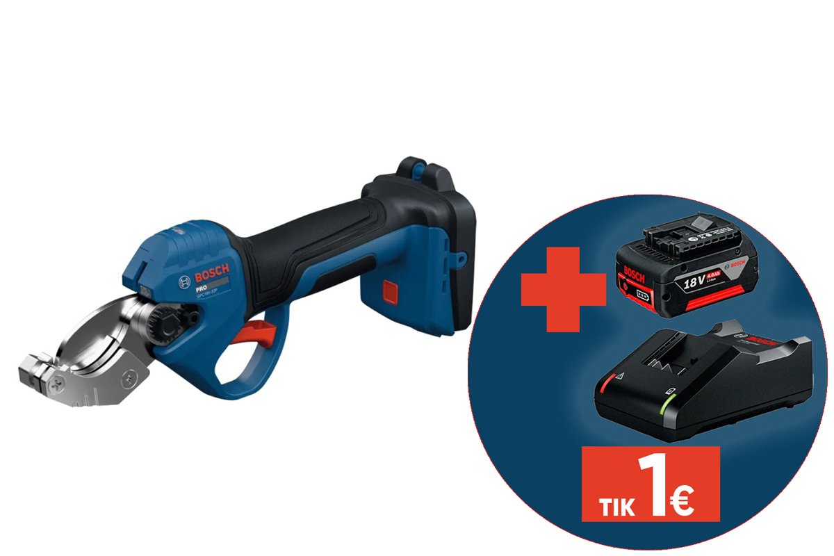 Akumuliatorinės vamzdžių žirklės BOSCH Professional PRO GPC18V-32P SOLO, 18 V, be akumuliatoriaus ir kroviklio, 06019S2000