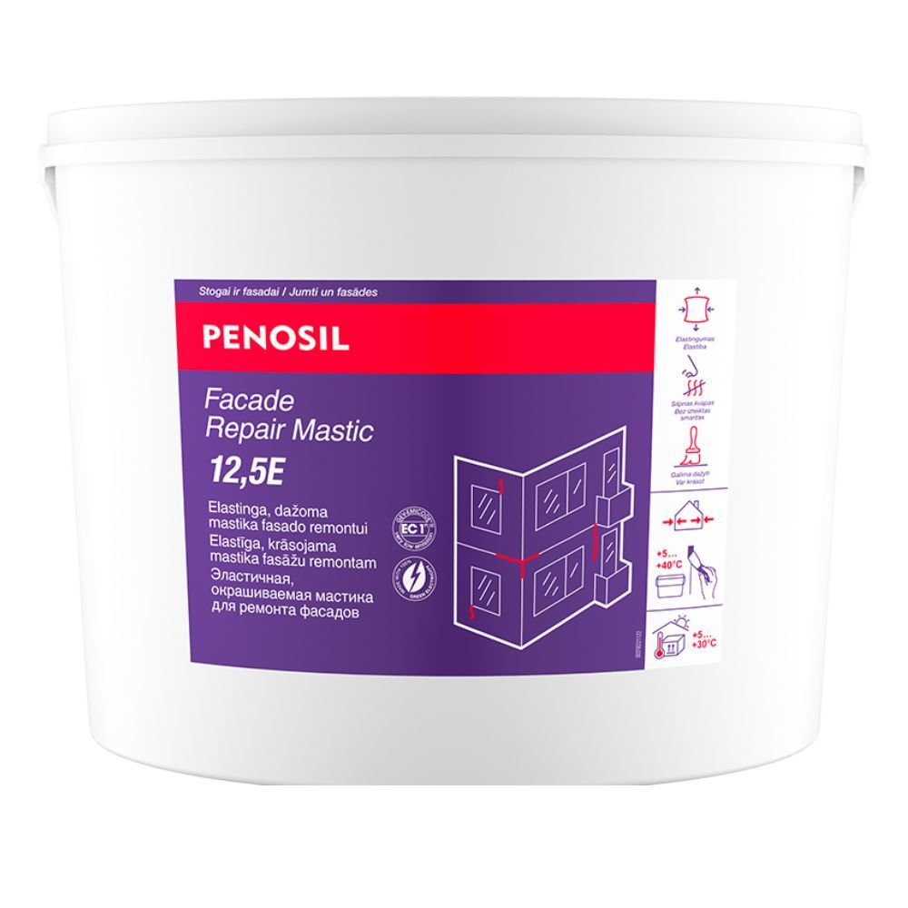 Hermetikas - mastika PENOSIL PENOSIL Facade Repair Mastic 12,5E, 10 l, pilkos spalvos, fasado įtrūkimams ir siūlėms