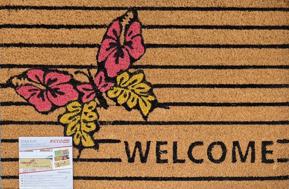 Kilimėlis RICCO COULEUR, 40 x 60 cm, 100 % kokoso pluoštas ant PVC pagrindo, 814-026
