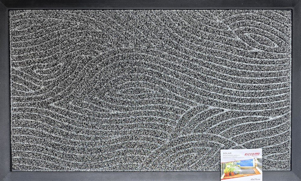 Kilimėlis RICCO SOLAR, 45 x 75 cm, pilkas, guma su PP įdėklu, 914-001