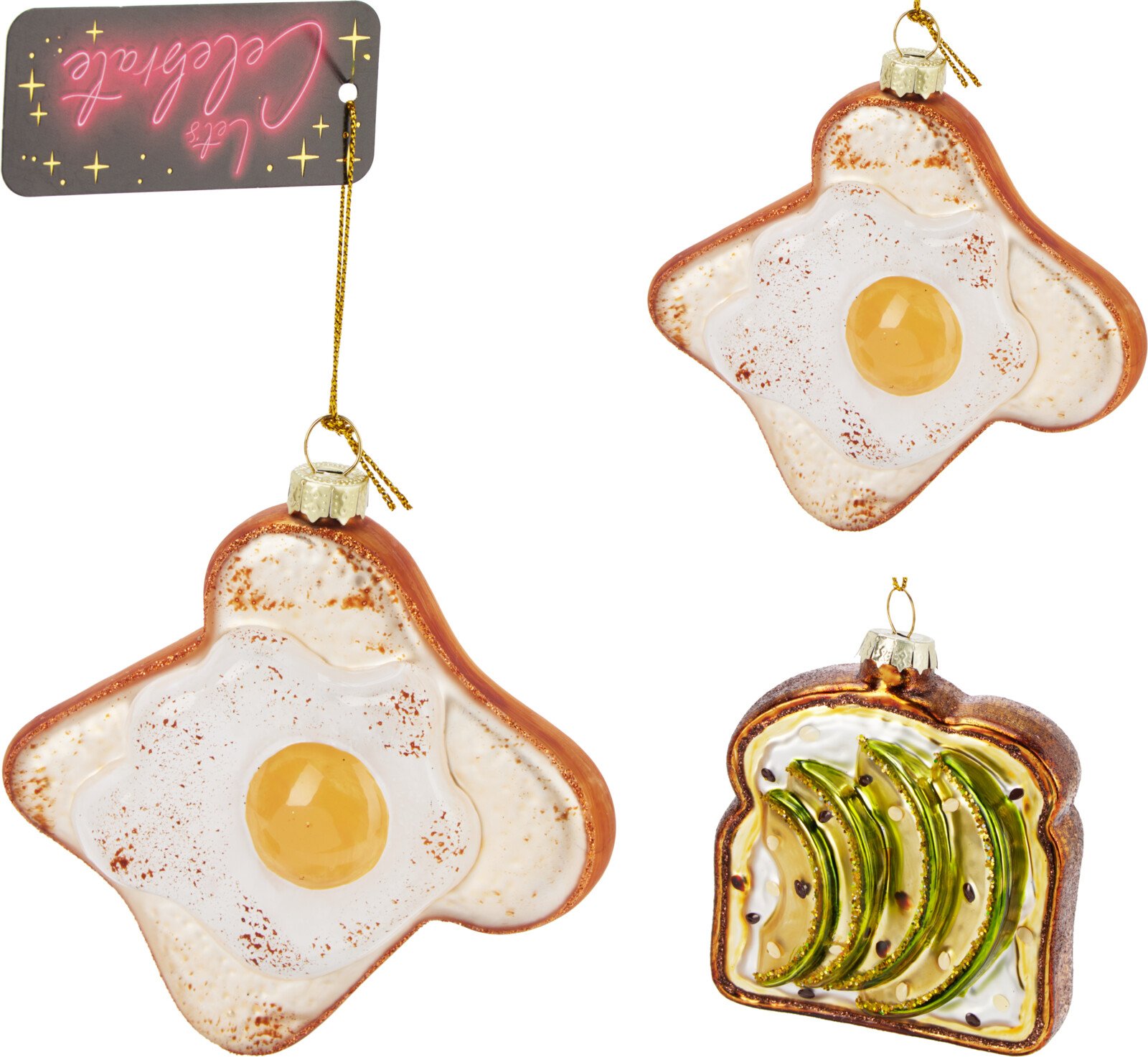 Eglutės žaisliukas Pusryčiai, stiklas, 2 skirtingi dizainai, 7,4 x 2,6 x 8,6 arba 10,4 x 3,3 x 10,4 cm