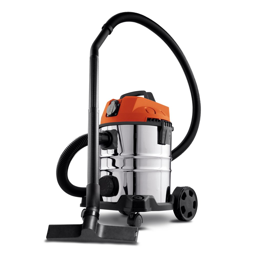 Statybinis siurblys HERVIN TOOLS, galia 1400 W, su rozete, sauso/drėgno valymo, 18Kpa, talpa 25 l, 2 filtrai, MWW807S-25L