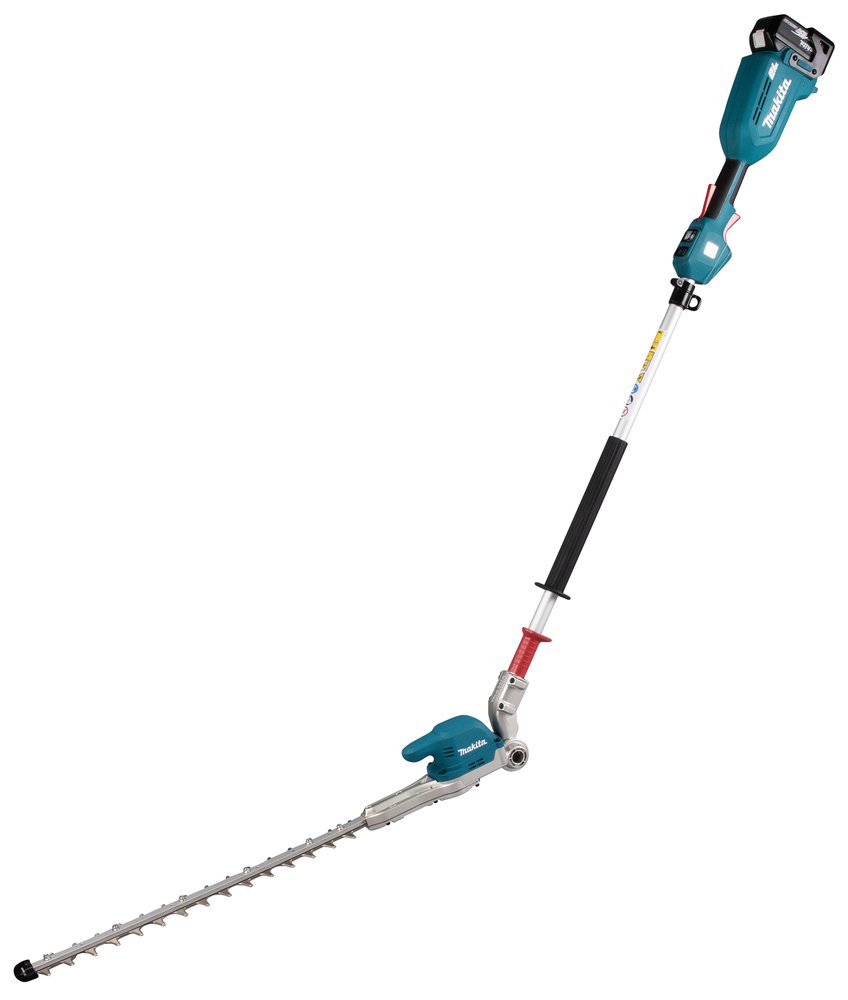 Akumuliatorinės gyvatvorių žirklės MAKITA DUN500WZ, 18 V, darbinis plotis 50 cm, bešepetėlinis variklis, svoris 4,5 kg. Be akumuliatorių ir pakrovėjo.