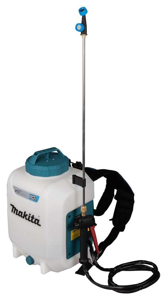 Akumuliatorinis sodininko purkštuvas MAKITA DUS108Z, 18 V, 10 l, 0.9 l/min - 1.7 l/min, maksimalus slėgis 5 Bar, žarnos ilgis 1,7 m, koto ilgis 0,6 m, svoris 5,2 kg, Be akumuliatorių ir pakrovėjo.