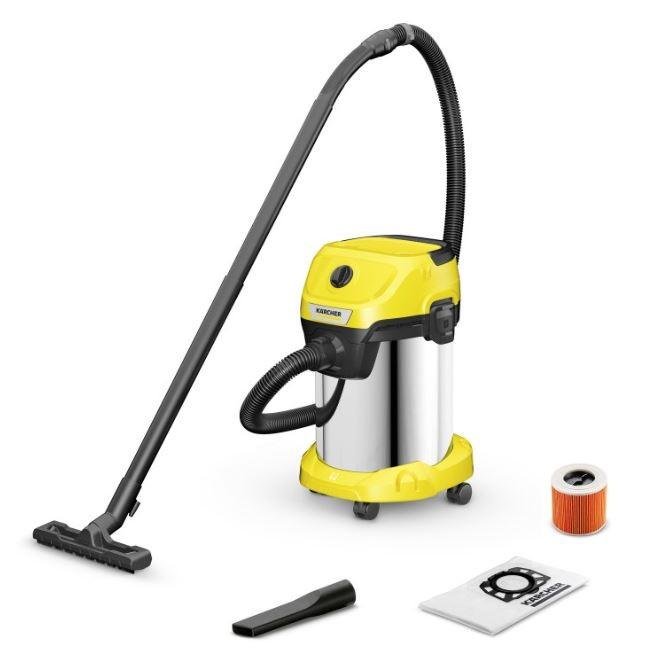 Drėgno ir sauso valymo dulkių siurblys KARCHER WD 3 P V-19/4/20, galia 1000 W, talpa 17 l