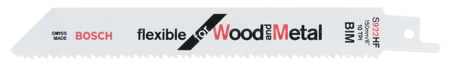Pjūklo geležtės BOSCH S 922 HF Flexible for Wood and Metal