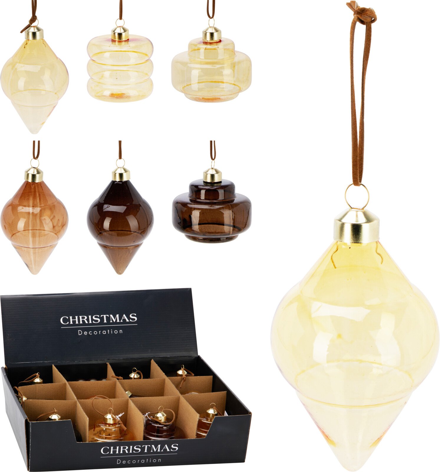 Eglutės žaisliukas, stiklas, 3 skirtingos sp., 3 skirtingi dizainai