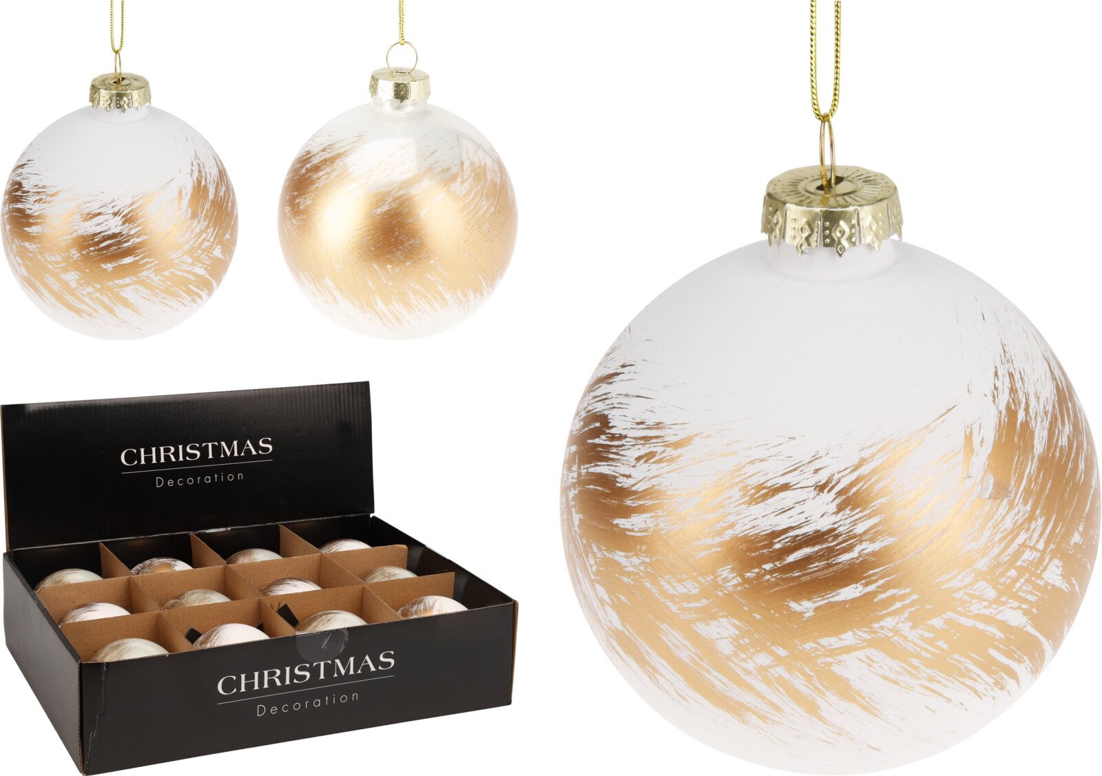 Eglutės žaisliukas, stiklas, 2 skirtingos sp., skersmuo 8 cm