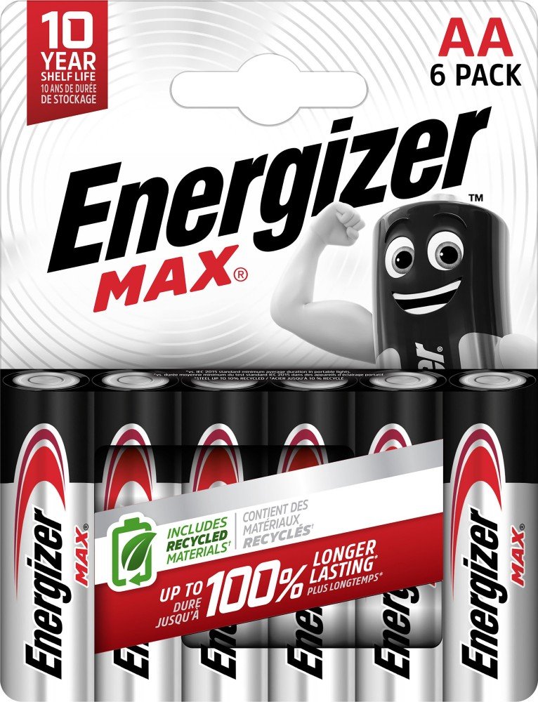 Maitinimo elementai ENERGIZER MAX, 6 vnt., AA LR6, 1,5 V, šarminės