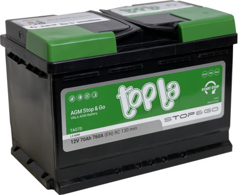 Akumuliatorius TOPLA AGM STOP & GO 12 V, 70 Ah, 760 A, EN760A