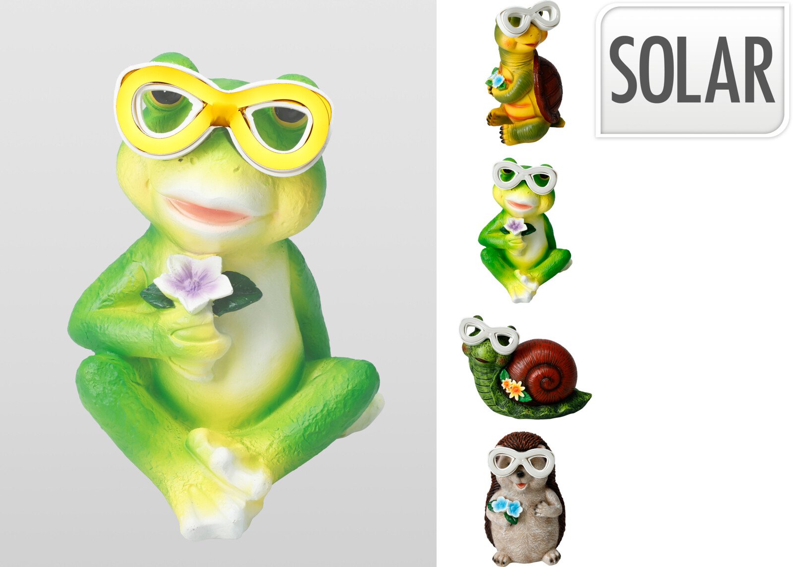 Sodo dekoracija Sodo gyvūnai, su akiniais, šviečiančiomis akimis, įvairių sp., 4 skirtingų dizainų