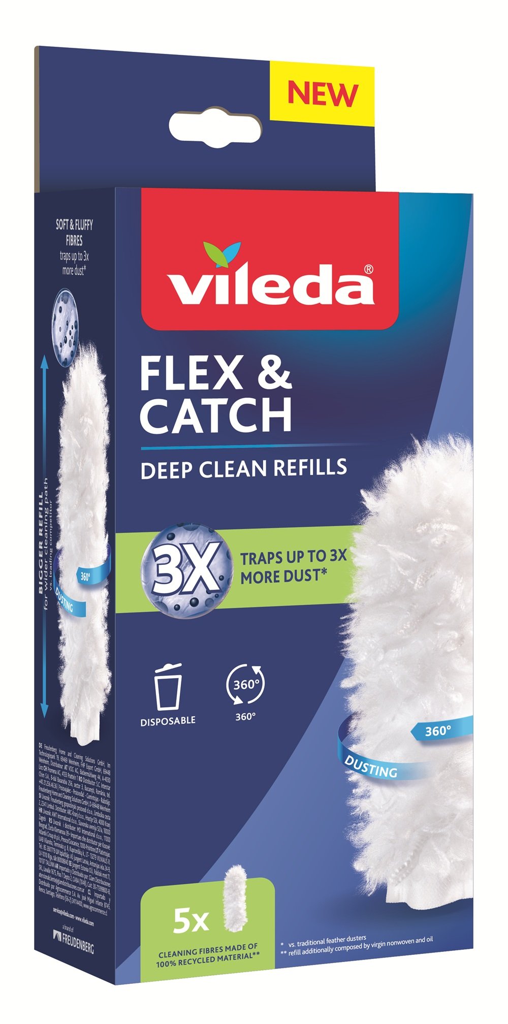 Dulkių šluotelės šluostė  VILEDA Flex & Catch , 5 vnt.