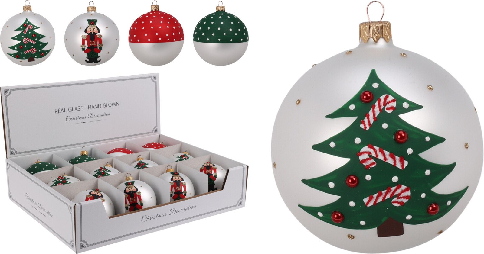 Eglutės žaisliukas, sidabro sp., 4 skirtingi dizainai, skersmuo 8 cm