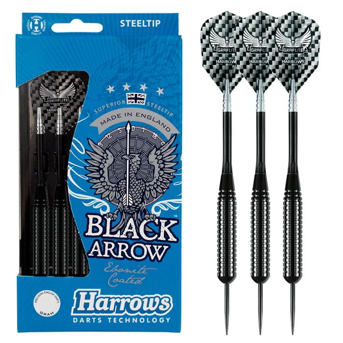 Darts strėlytės HARROWS Black Arrow Steeltip, 3x23 g