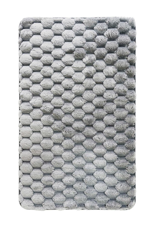 Vonios kilimėlis BENEDOMO, 60 x 100 cm, poliesteris, iš viršaus rifliuotas, pilkos spalvos